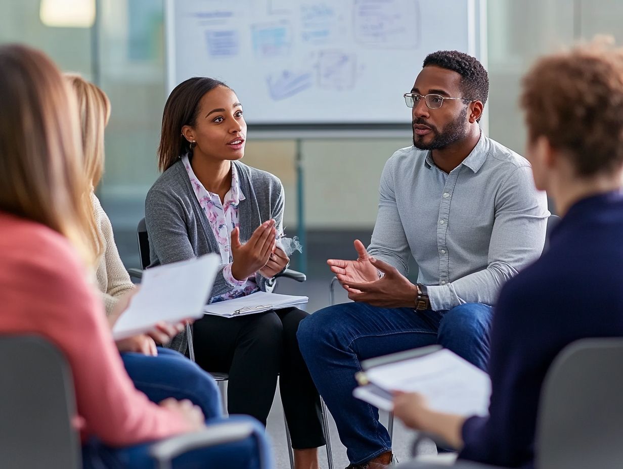 Group of professionals engaged in a leadership training program