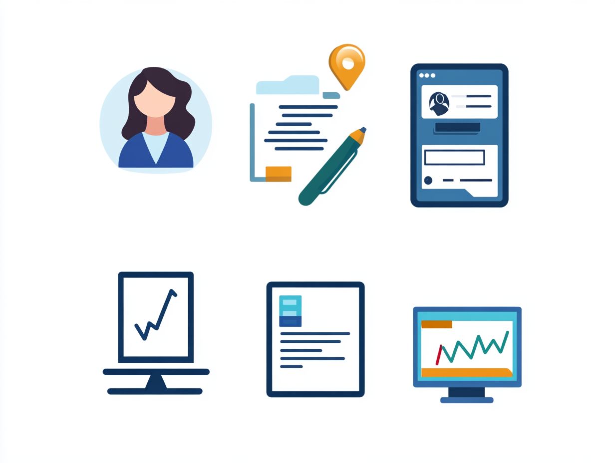 Diagram showcasing various e-learning assessment types