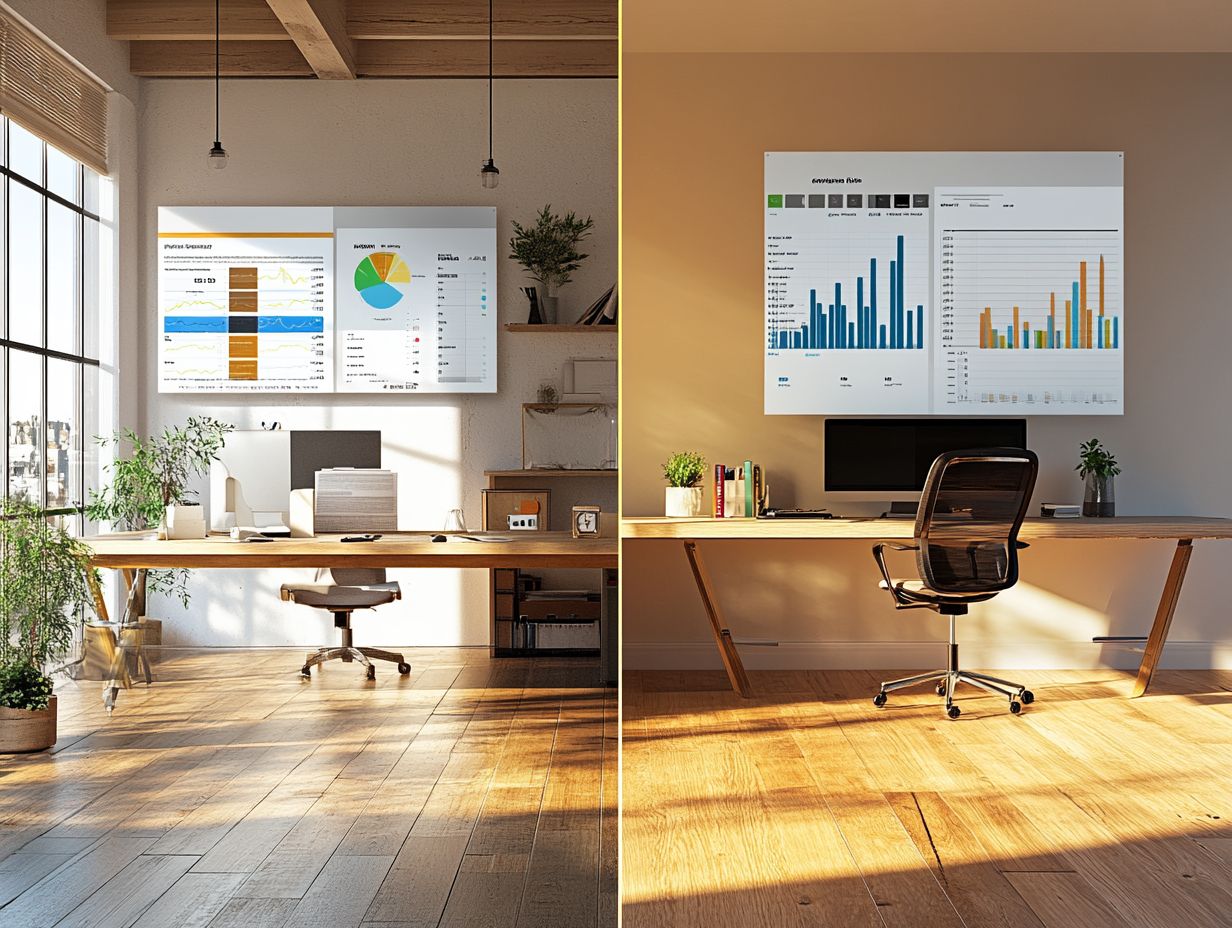 An infographic highlighting the main differences between traditional and digital performance management.