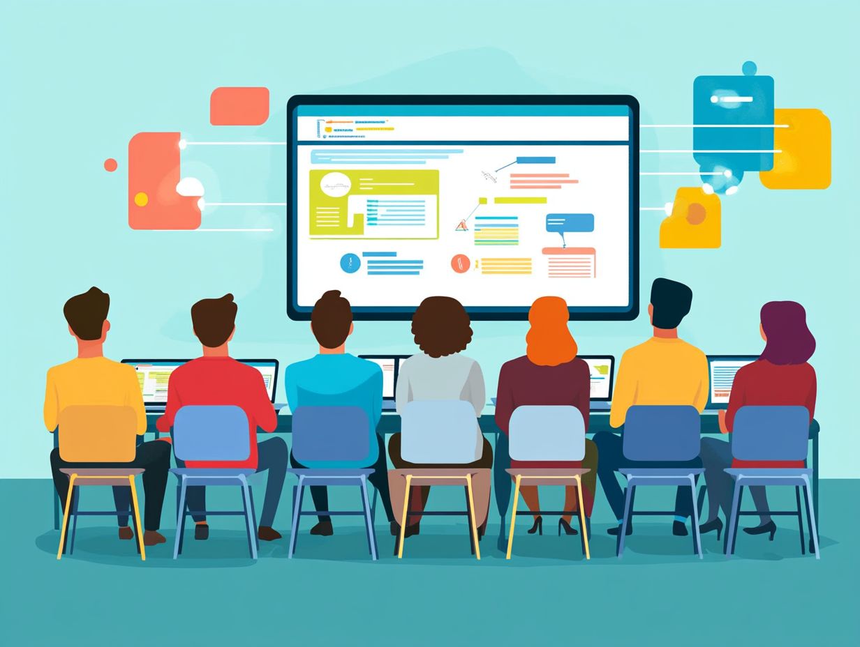 Visual representation of effective change management strategies in e-learning