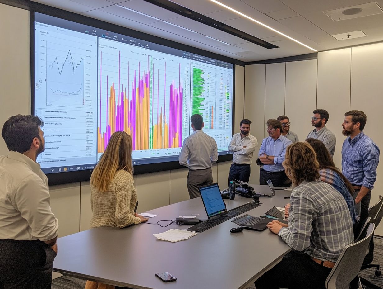 A visual representation of collecting and analyzing training data for enhanced employee learning outcomes.