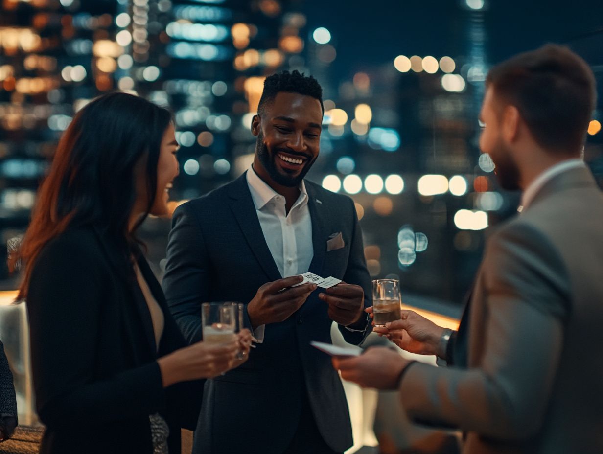 Professionals networking at an industry conference