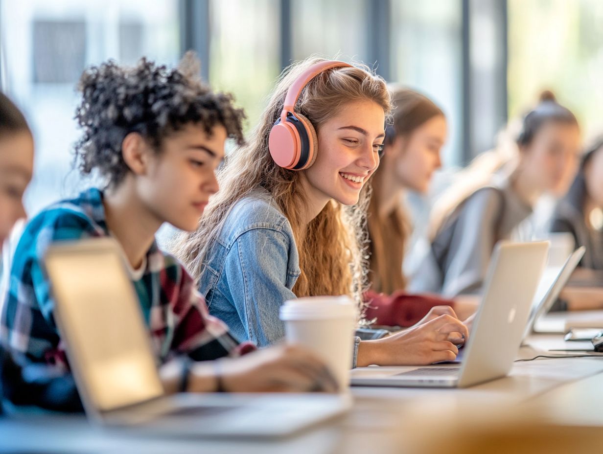 Image showing diverse students participating in an online class