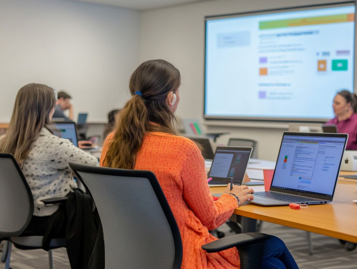 A person troubleshooting a computer issue during virtual training